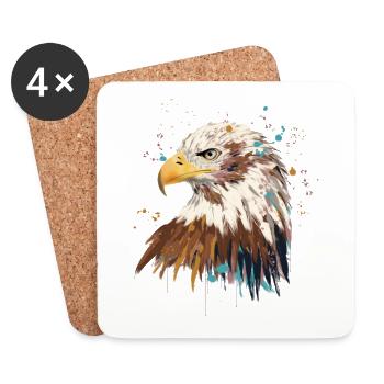 Eagle Watercolor - Untersetzer (4er-Set) - Weiß - Vorne