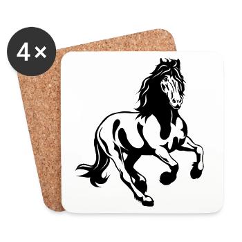 Friesian stallion 01 s - Coasters (set of 4) - white - Front