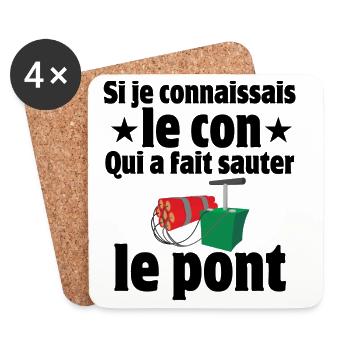 septième compagnie, 7ème compagnie, Pitivier - Dessous de verre (lot de 4) - blanc - Devant
