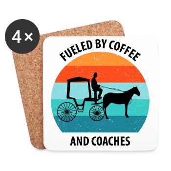 Calèche de cocher Calèche tirée par des chevaux Calèche - Dessous de verre (lot de 4) - blanc - Devant
