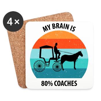 Coachman Carriage Horse-drawn carriage Carriage - Coasters (set of 4) - white - Front