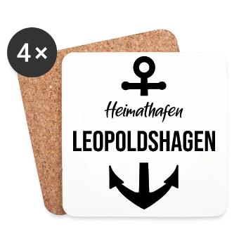Port d’attache Lagune de Leopoldshagen Poméranie occidentale - Dessous de verre (lot de 4) - blanc - Devant