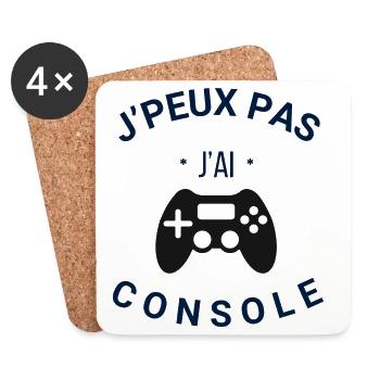 Je peux pas j'ai console - Dessous de verre (lot de 4) - blanc - Devant