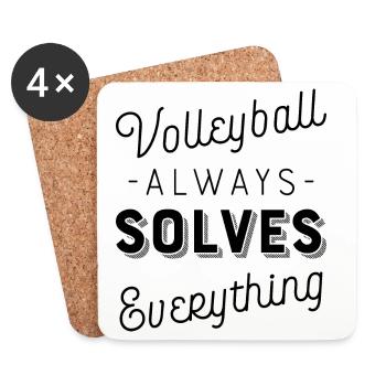 Volley-ball - Dessous de verre (lot de 4) - blanc - Devant
