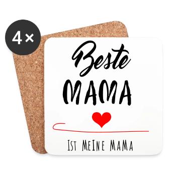 beste Mama, Muttertag - Untersetzer (4er-Set) - Weiß - Vorne