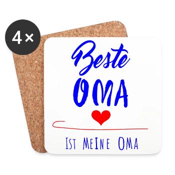 beste Oma - Untersetzer (4er-Set) - Weiß - Vorne
