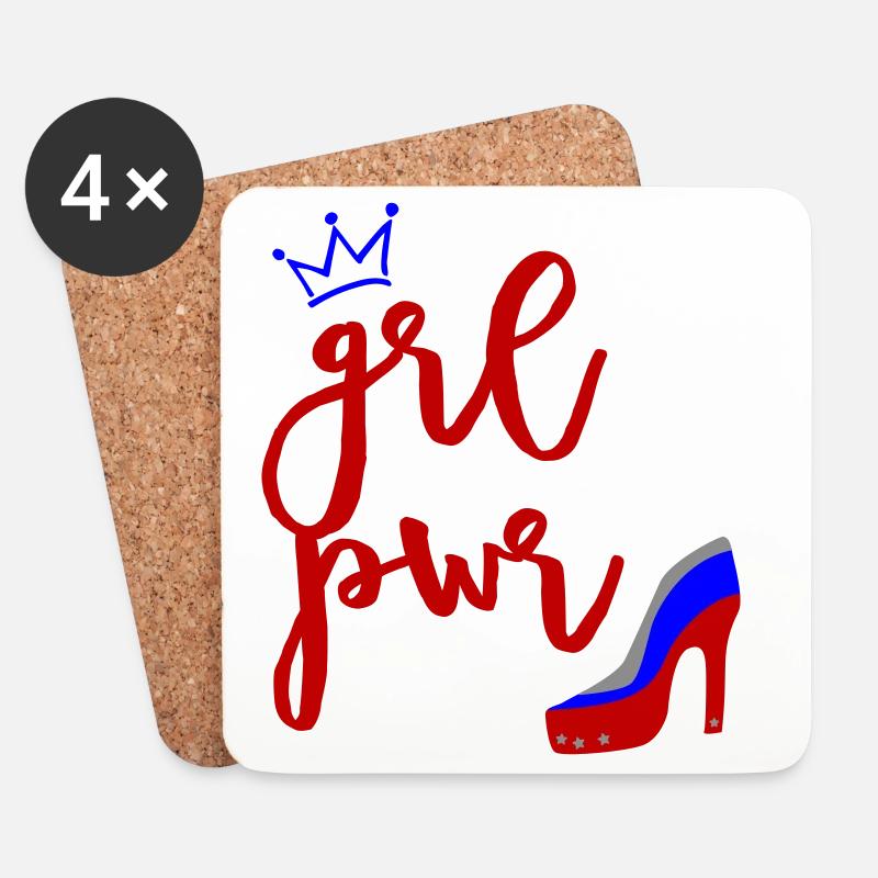 Girl Power - Untersetzer (4er-Set) - Weiß