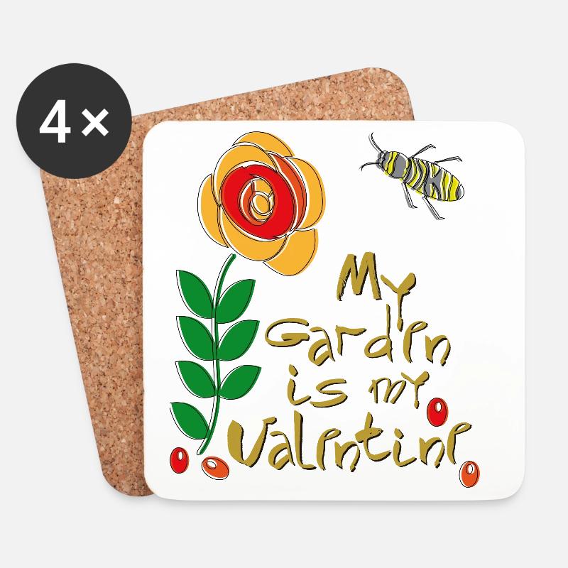 my Garden is my Valentine - Untersetzer (4er-Set) - Weiß