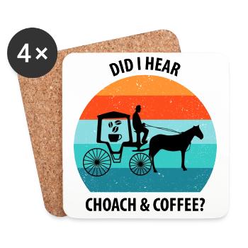 Kutscher Kutsche Pferdekutscher Kaffee - Untersetzer (4er-Set) - Weiß - Vorne