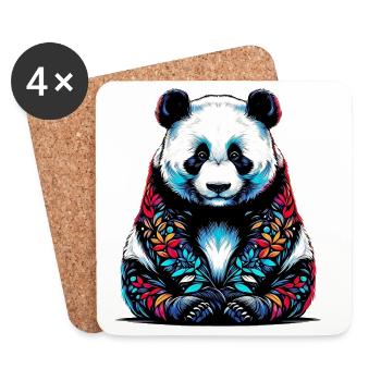 Panda - Untersetzer (4er-Set) - Weiß - Vorne