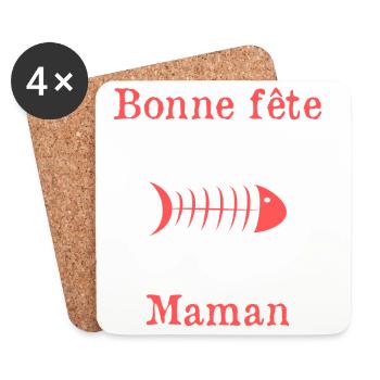 GRANNY. MOTHER'S DAY. HAPPY GRANNY'S DAY. I LOVE YOU - Coasters (set of 4) - white - Front
