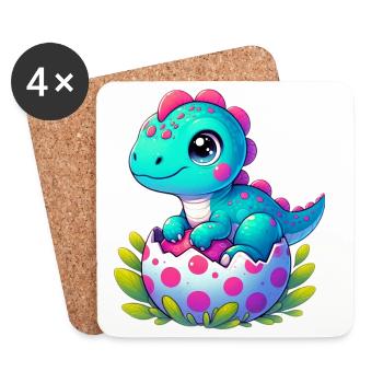 Dinosaur - Coasters (set of 4) - white - Front