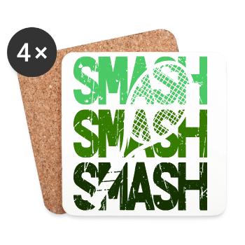 Tennis Smash Smash Ball Racket Design Pullover Hoodie - Coasters (set of 4) - white - Front