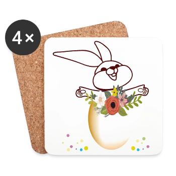 Easter Bunny Easter - Coasters (set of 4) - white - Front