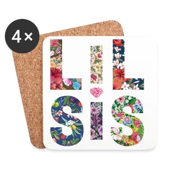 LIL SIS - Sister - Little Sister - Partner Look - Coasters (set of 4) - white - Front