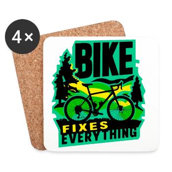 Le vélo répare tout Adventure Design - Dessous de verre (lot de 4) - blanc - Devant
