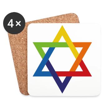 Jewish and Proud Star of David - Coasters (set of 4) - white - Front