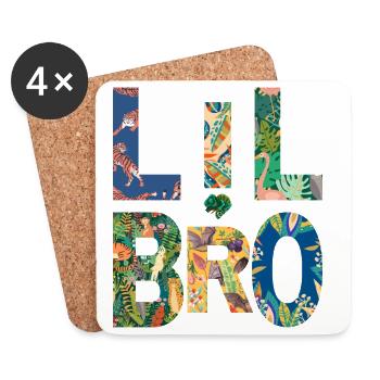 LIL BRO - Brother - Little Brother - Matching Look - Coasters (set of 4) - white - Front