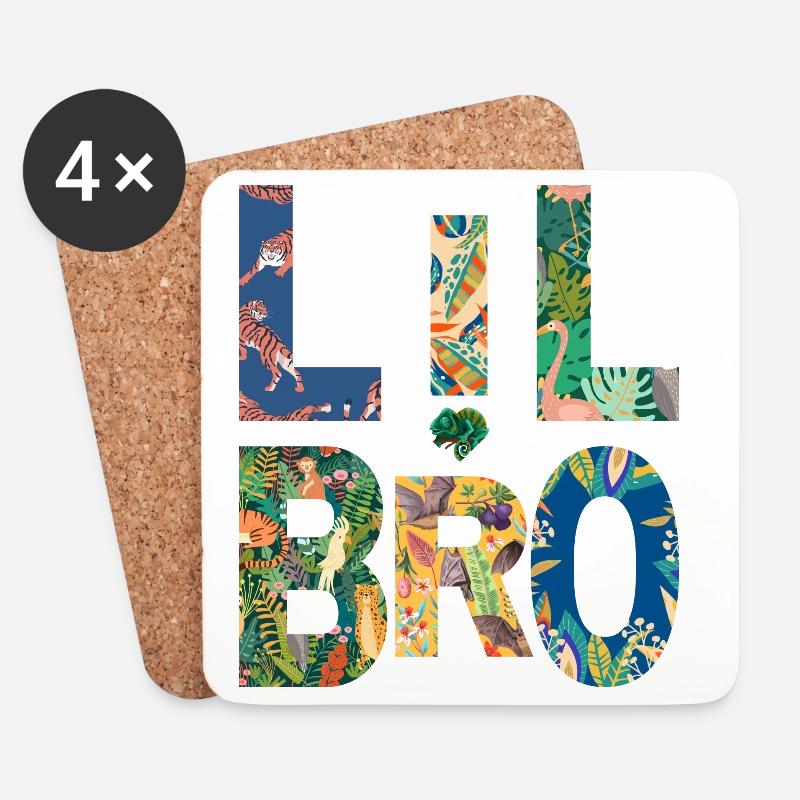 LIL BRO - Bruder -Kleiner Bruder - Partnerlook - Untersetzer (4er-Set) - Weiß