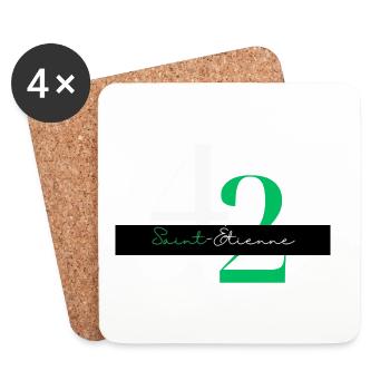 Saint-étienne - cadeau - hollywood - Dessous de verre (lot de 4) - blanc - Devant