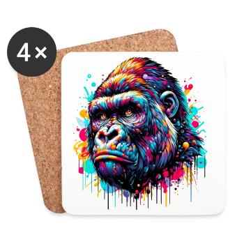 Gorilla - Coasters (set of 4) - white - Front