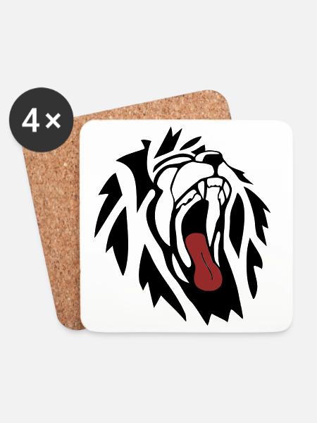 Lion - Coasters (set of 4) - white