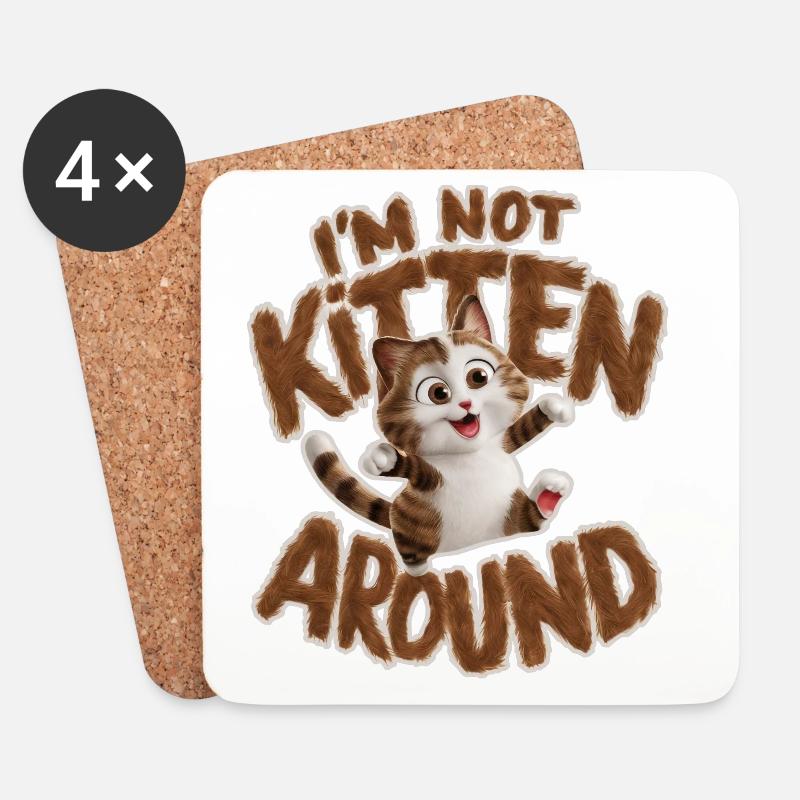 Katze - Ich bin kein Kätzchen around_2 - Untersetzer (4er-Set) - Weiß