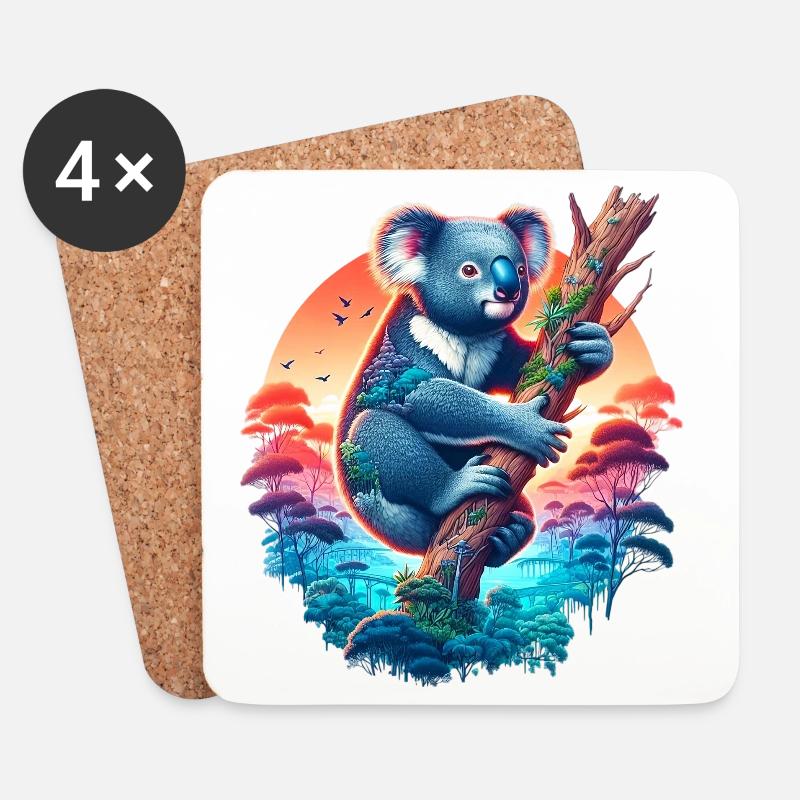 Koala - Untersetzer (4er-Set) - Weiß