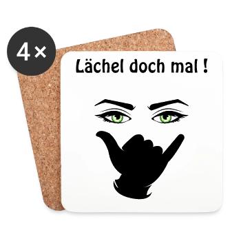 Lächel doch mal! - Untersetzer (4er-Set) - Weiß - Vorne