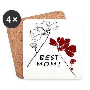 Best Mom - Untersetzer (4er-Set) - Weiß - Vorne