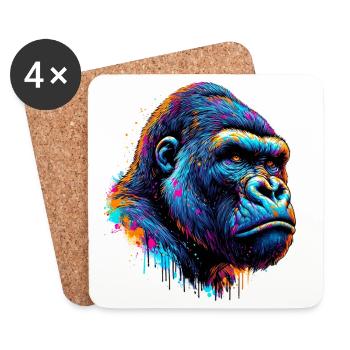 Gorilla - Coasters (set of 4) - white - Front
