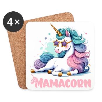 Mamacorn: Magisch & Einzigartig - Untersetzer (4er-Set) - Weiß - Vorne