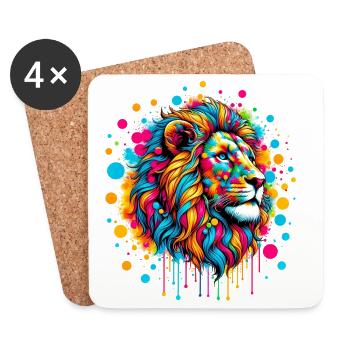 Lion - Coasters (set of 4) - white - Front