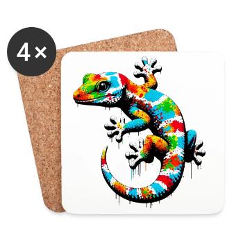 Gecko - Untersetzer (4er-Set) - Weiß - Vorne