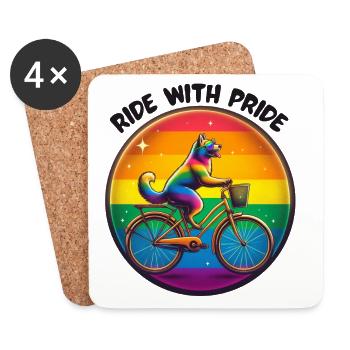 Ride with pride - Coasters (set of 4) - white - Front
