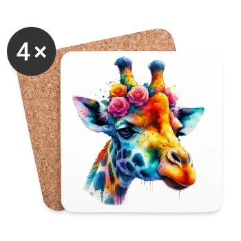 Giraffe - Untersetzer (4er-Set) - Weiß - Vorne