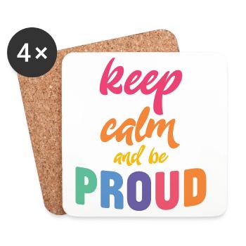 LGBT Pride Month - Ruhe bewahren und stolz sein - Untersetzer (4er-Set) - Weiß - Vorne
