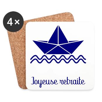 HAPPY RETREAT. RETIREMENT - Coasters (set of 4) - white - Front