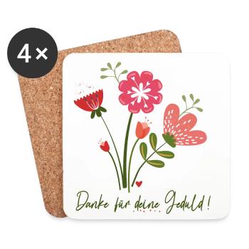Merci de votre patience - Dessous de verre (lot de 4) - blanc - Devant