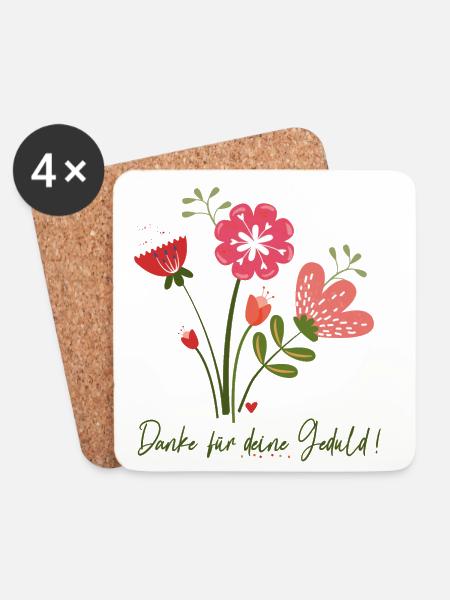 Danke für deine Geduld - Untersetzer (4er-Set) - Weiß