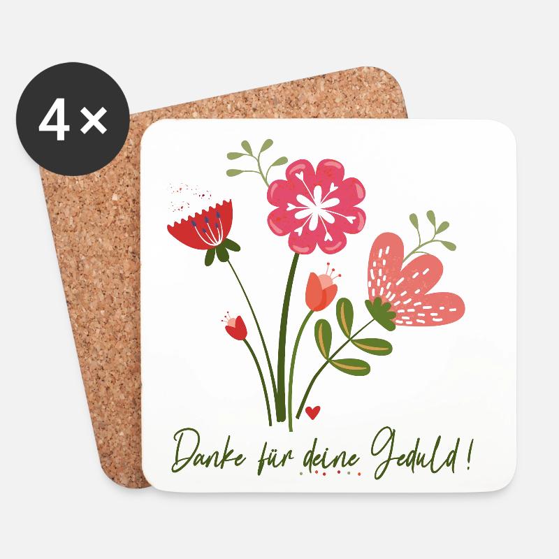 Danke für deine Geduld - Untersetzer (4er-Set) - Weiß