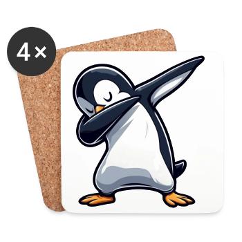 Pinguin Dab Dabbing Cool Entspannt - Untersetzer (4er-Set) - Weiß - Vorne