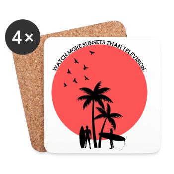 Watch more sunsets than Television - Untersetzer (4er-Set) - Weiß - Vorne