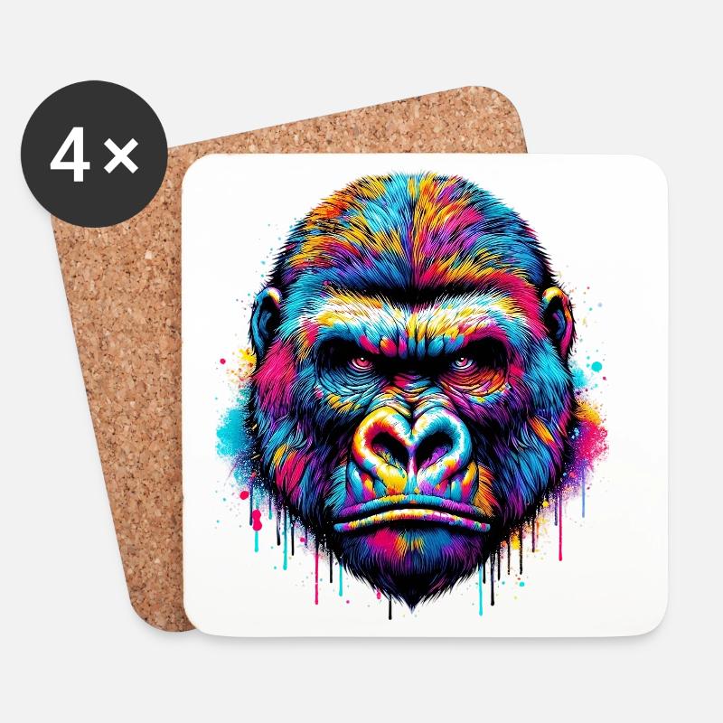 Gorilla - Coasters (set of 4) - white