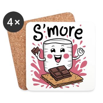 Happy S'more Connoisseur with Chocolate - Coasters (set of 4) - white - Front