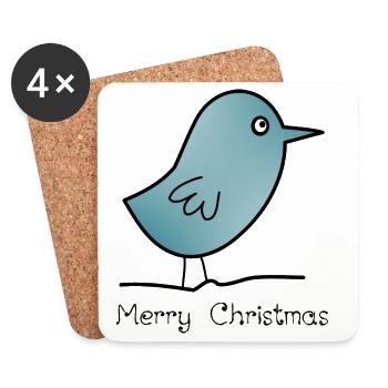 CHRISTMAS. MERRY CHRISTMAS. MERRY CHRISTMAS. NEW YEAR’S DAY - Coasters (set of 4) - white - Front