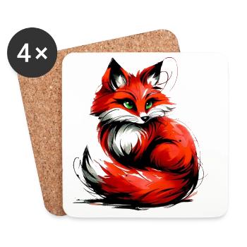 Fox - Coasters (set of 4) - white - Front