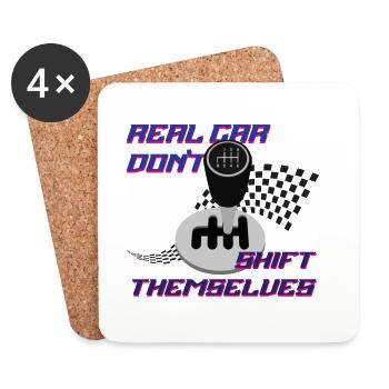 Real Car Shift Themes - Untersetzer (4er-Set) - Weiß - Vorne