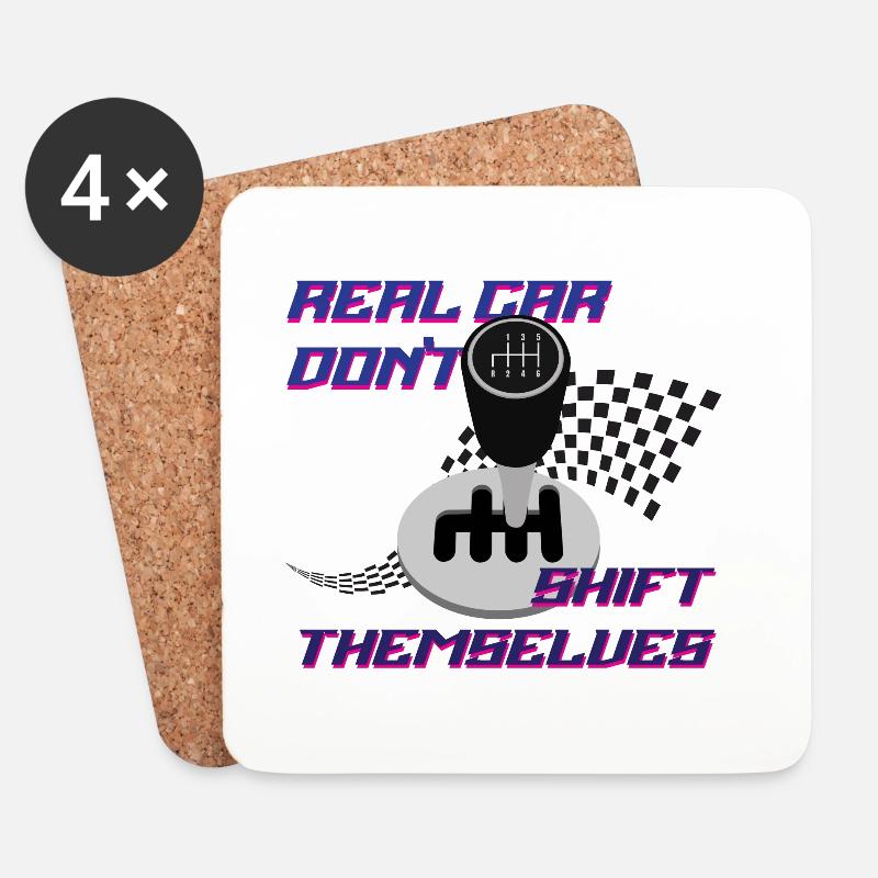 Real Car Shift Themes - Untersetzer (4er-Set) - Weiß