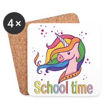 School Time - Coasters (set of 4) - white - Front